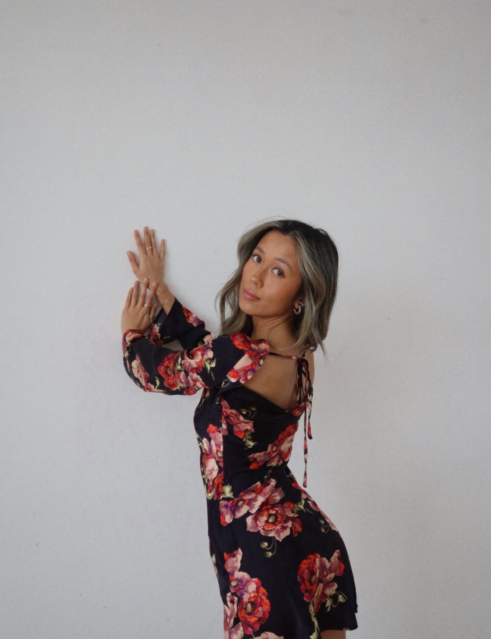 Rose Floral Mini Dress - Image 11