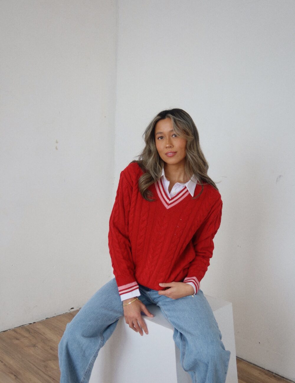 Sweetheart Cable Knit Sweater - Image 4