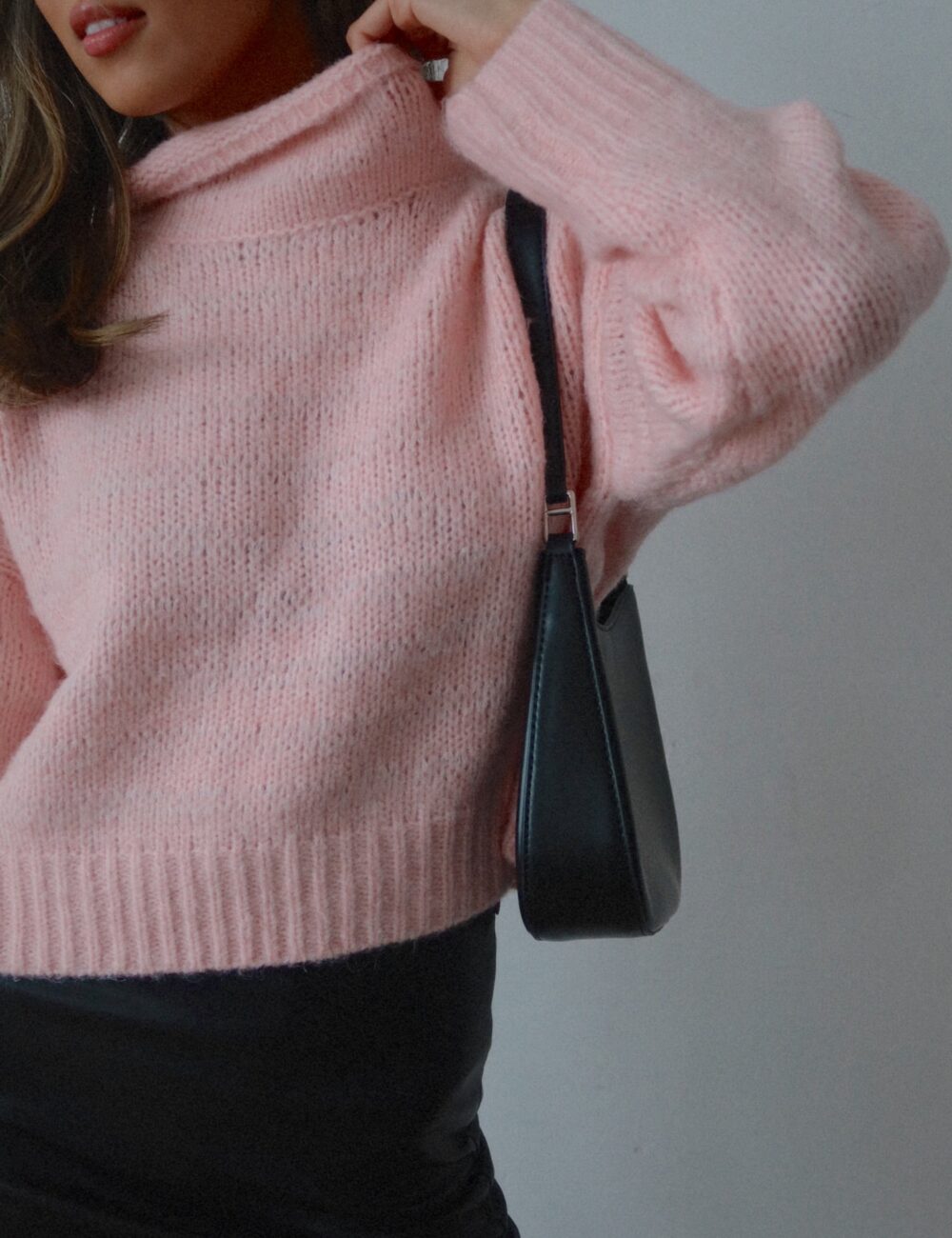 Tenley Textured Turtleneck In Blush - Image 8