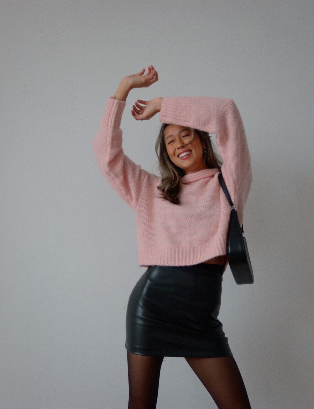 Tenley Textured Turtleneck In Blush - Image 6