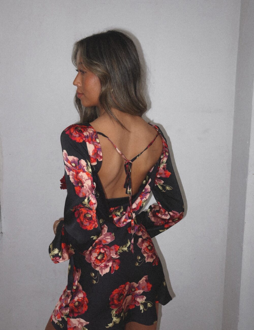Rose Floral Mini Dress - Image 16