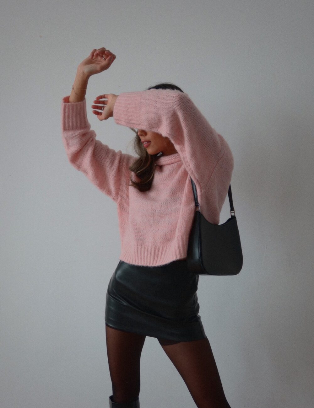 Tenley Textured Turtleneck In Blush - Image 7