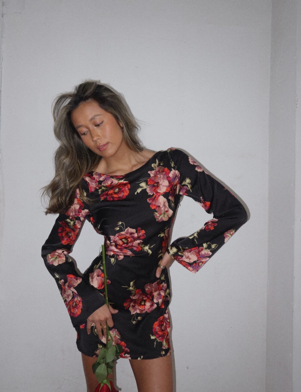 Rose Floral Mini Dress