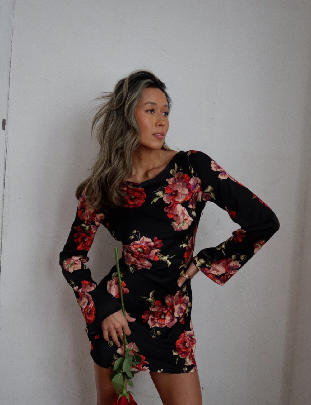 Rose Floral Mini Dress - Image 8